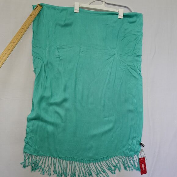NWT APT. 9 Wide Scarf Green Blue Wraps Shawl Ski Fringe Skiing Winter Warm Cozy - Picture 2 of 16